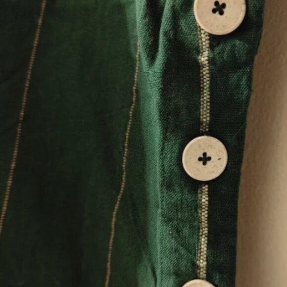 LIZ ALIG Handwoven Cotton Crop top & pants Set in Dark Green - Picture 8 of 10